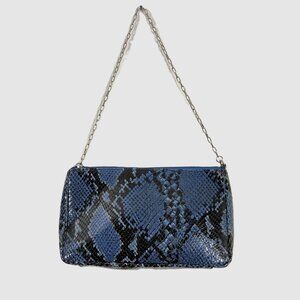 GAP Blue Black Snakeskin Patterned Clutch Mini Shoulder Bag